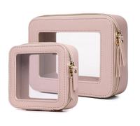 Pinkmik Borsa da trucco trasparente Custodia da viaggio trasparente per cosmetici e articoli da toeletta Borsa da donna per pennelli e borsa da a