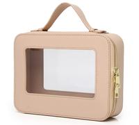 Pinkmik Borsa per il trucco trasparente da donna, custodia per il trucco da viaggio impermeabile, custodia per cosmetici portatile, borsa da toil