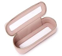 Pinkmik Borsa trasparente per pennelli da trucco portatile da viaggio per cosmetici e articoli da toeletta piccola borsa per trucco con cerniera organizer per donne, G/Rosa, Slim, Borsa trasparente