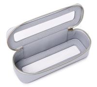 Pinkmik Borsa trasparente per pennelli da trucco portatile da viaggio per cosmetici e articoli da toeletta piccola borsa per trucco con cerniera organizer per donne, G/Grigio, Slim, Borsa trasparente