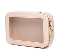 Pinkmik Clear Makeup Bag Travel Case Portable transparent Cosmetic Bag Case Clear Travel Toiletry Makeup Bag for Car with Zipper for Women (L/Pink, M)