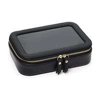 Pinkmik Clear Makeup Bag Travel Case Portable transparent Cosmetic Bag Case Clear Travel Toiletry Makeup Bag for Car with Zipper for Women (L/Black, M)