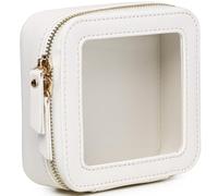 Pinkmik Clear Mini Makeup Bag Transparent Travel Cosmetic Makeup Case & Toiletry Bag for Women Clear Car Bag (T/White, MINI)