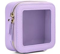 Pinkmik Clear Mini Makeup Bag Transparent Travel Cosmetic Makeup Case & Toiletry Bag for Women Clear Car Bag (C/Purple, MINI)