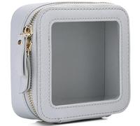 Pinkmik Clear Mini Makeup Bag Transparent Travel Cosmetic Makeup Case & Toiletry Bag for Women Clear Car Bag (C/Gray, MINI)