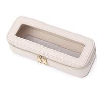 Pinkmik Custodia per pennelli da trucco trasparente da viaggio per cosmetici e articoli da toeletta piccola borsa per il trucco con cerniera borsa organizer per auto borsa essenziale per donne, Beige