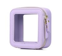 Pinkmik Custodia per pennelli da trucco trasparente da viaggio per cosmetici e articoli da toeletta borsa sottile con cerniera piccola borsa organizer per auto borsa essenziale per donne, X/Viola