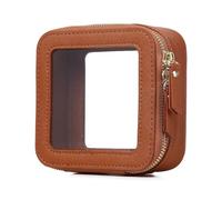 Pinkmik Custodia per pennelli da trucco trasparente da viaggio per cosmetici e articoli da toeletta borsa sottile con cerniera piccola borsa organizer per auto borsa essenziale per donne, X/Marrone