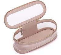 Pinkmik Custodia trasparente per pennelli da trucco, trousse da viaggio per cosmetici e articoli da toeletta, sottile, con cerniera, piccola, organizer per auto, borsa essenziale da donna (rosa, SLIM