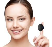 Pinkmini Massaggiatore facciale portatile, impermeabile, ricaricabile, potente, multifunzione, per occhi, dita e corpo, mini massaggiatore (nero)