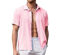 Pinkmint Camicia da uomo elegante popcorn testurizzata camicia & Regular Fit Camicia casual l Ragazzi Camicia l Event Shirt, Rosa 1, XXL