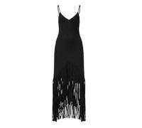 PINKO - Abito lungo con frange e scollo a V - - Dresses - Donna - Nero - M