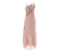PINKO - Abito Lungo in Raso con Drappeggio e Pizzo - - Dresses - Donna - Rosa - S