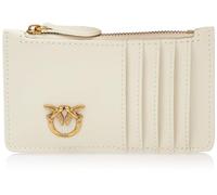 Pinko Airone CARDHOLDER Sheep Nappa Chevron, Accessori da Viaggio-Portafogli Donna, Z14Q_Bianco Seta-Antique Gold, 13