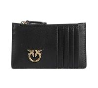 Pinko Airone CARDHOLDER Vitello Seta, Accessori Portacarte da Viaggio Donna, Z99Q_Nero-Antique Gold, U
