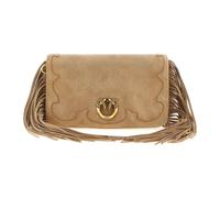 PINKO, ,Bags ,Donna ,Beige ,ONE SIZE Love Click Soft Horizontal Mini Clutch in Suede