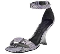 Pinko Beethoven Sandalo Pelle Stampa, Zeppa Donna, ZY1_Nero/Lilla, 36 EU