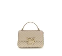 PINKO Beige Calf Leather Bos Taurus Handbag
