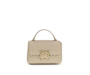 PINKO Beige Calf Leather Bos Taurus Handbag