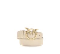 PINKO Beige Calf Leather Bos Taurus Regular Belt - L
