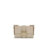 PINKO Beige Calf Leather Bos Taurus Shoulder Bag