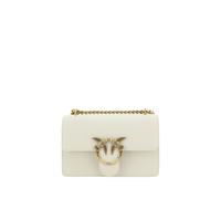 Pinko Love One Mini DC Vitello, Borsa Donna, Z14Q Bianco Seta-Antique Gold, U
