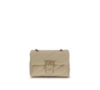 PINKO Beige Calf Leather Bos Taurus Shoulder Bag