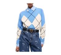 PINKO - Berna Pull Argyle Traforato - - Knitwear - Donna - Blu - M