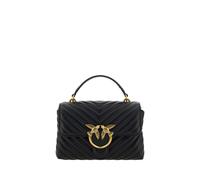 PINKO Black Calf Leather Bos Taurus Handbag