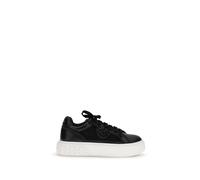 PINKO Black Calf Leather Bos Taurus Platform Sneakers - EU40/US10