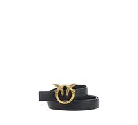 PINKO Black Calf Leather Bos Taurus Regular Belt - M