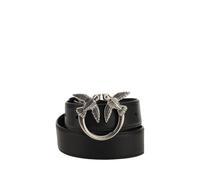 Pinko cintura in pelle con fibbia Love Birds h3 nero argento XS