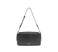 PINKO Black Calf Leather Bos Taurus Shoulder Bag
