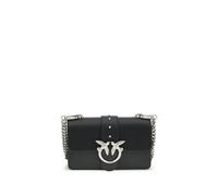 PINKO Black Calf Leather Bos Taurus Shoulder Bag