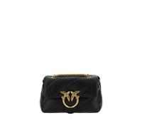 PINKO Black Calf Leather Bos Taurus Shoulder Bag