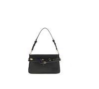 PINKO Black Calf Leather Bos Taurus Shoulder Bag