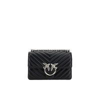 PINKO Black Calf Leather Bos Taurus Shoulder Bag