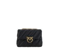 PINKO Black Calf Leather Bos Taurus Shoulder Bag