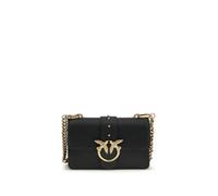 PINKO Black Calf Leather Bos Taurus Shoulder Bag