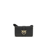 PINKO Black Calf Leather Bos Taurus Shoulder Bag