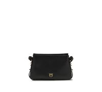 PINKO Black Calf Leather Bos Taurus Shoulder Bag