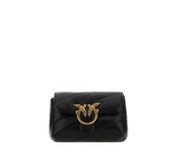 PINKO Black Calf Leather Bos Taurus Shoulder Bag