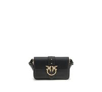 PINKO Black Calf Leather Bos Taurus Shoulder Bag