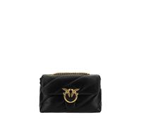 PINKO Black Calf Leather Bos Taurus Shoulder Bag