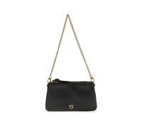 PINKO Black Calf Leather Bos Taurus Shoulder Bag