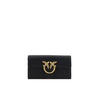 PINKO Black Calf Leather Bos Taurus Shoulder Bag