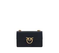 PINKO Black Calf Leather Bos Taurus Shoulder Bag