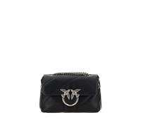 PINKO Black Calf Leather Bos Taurus Shoulder Bag