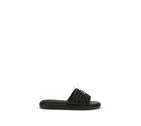 PINKO Black Calf Leather Bos Taurus Slides - EU40/US10