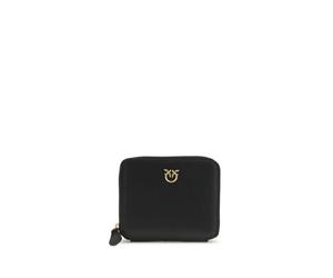 PINKO Black Calf Leather Bos Taurus Wallet